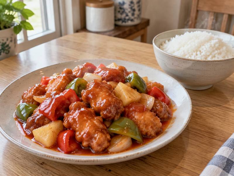 Illustration of Sweet & sour (red sauce) pork chop