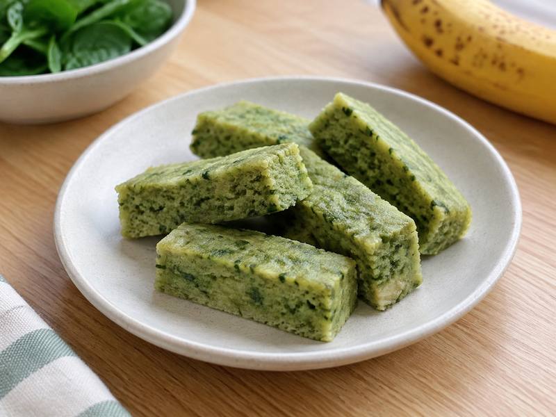 Illustration of Spinach banana steam cake