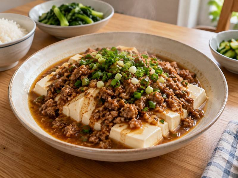 Illustration of Steamed tofu w/ pork mince