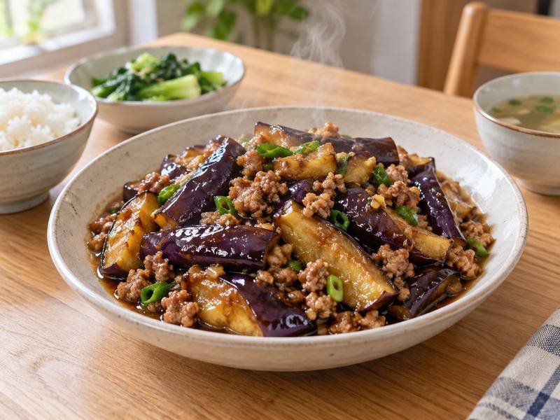 Illustration of Eggplant w/ minced pork