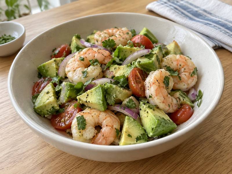 Illustration of Avocado shrimp salad